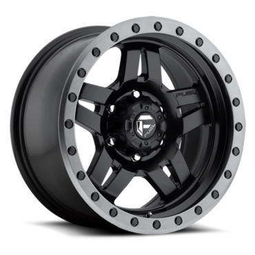 FUEL Anza Wheel D557 5, 6, 8 Lug / MATTE BLACK W/ ANTHRACITE RING