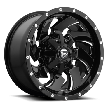 FUEL Cleaver Wheel D574 5, 6, 8 Lug / GLOSS BLACK & MILLED