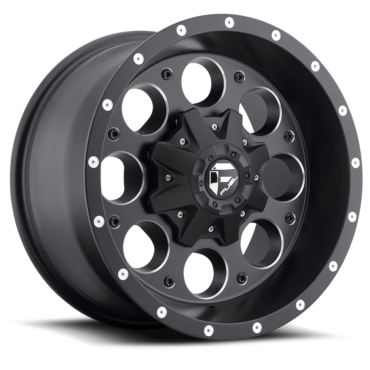 FUEL Revolver Wheel D525 5, 6, 8 Lug / MATTE BLACK & MILLED