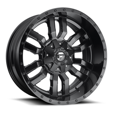 FUEL Sledge Wheel D596 5, 6, 8 Lug / MATTE BLACK | GLOSS BLACK LIP