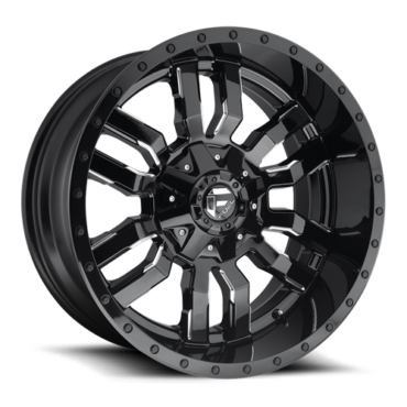 FUEL Sledge Wheel D595 5, 6, 8 Lug / GLOSS BLACK & MILLED