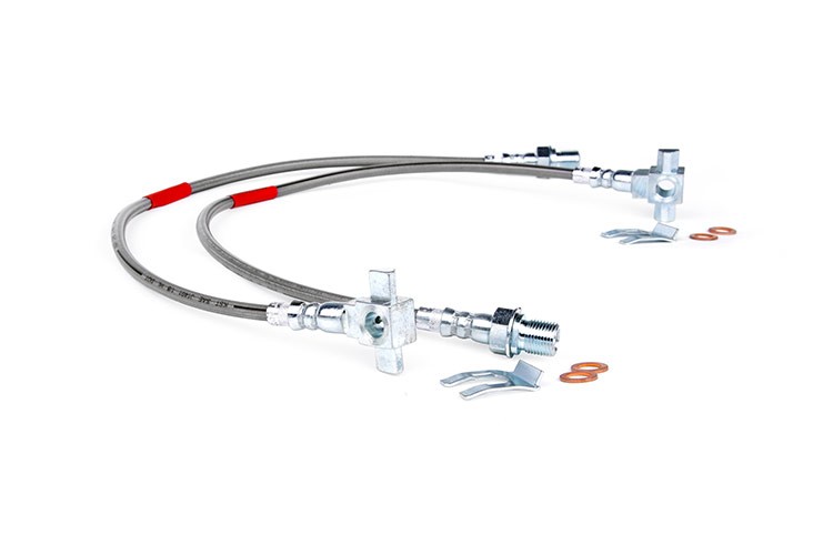 RC Front Extended Stainless Steel Brake Lines for 4-6-inch Lifts GM #89340S (Add-On)